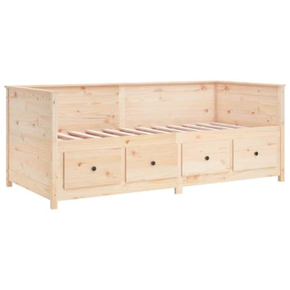 Natural Pine Wood Day Bed with Storage and Mattress Compatibility