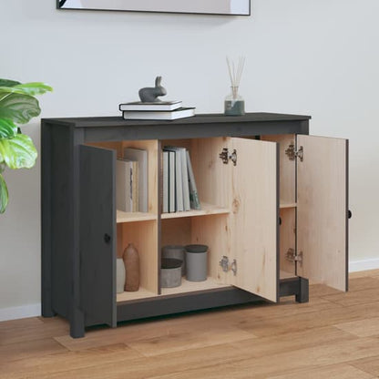 Secia Pinewood Sideboard With 3 Doors In Grey