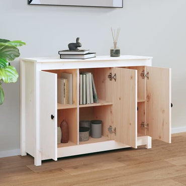 Secia Pinewood Sideboard With 3 Doors In White