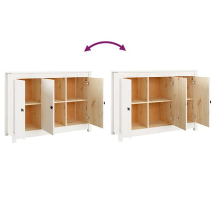 Secia Pinewood Sideboard With 3 Doors In White