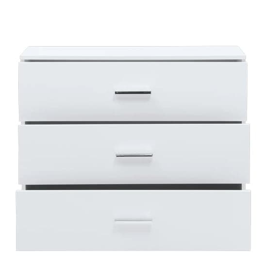 Senoia High Gloss Chest Of 3 Drawers In White