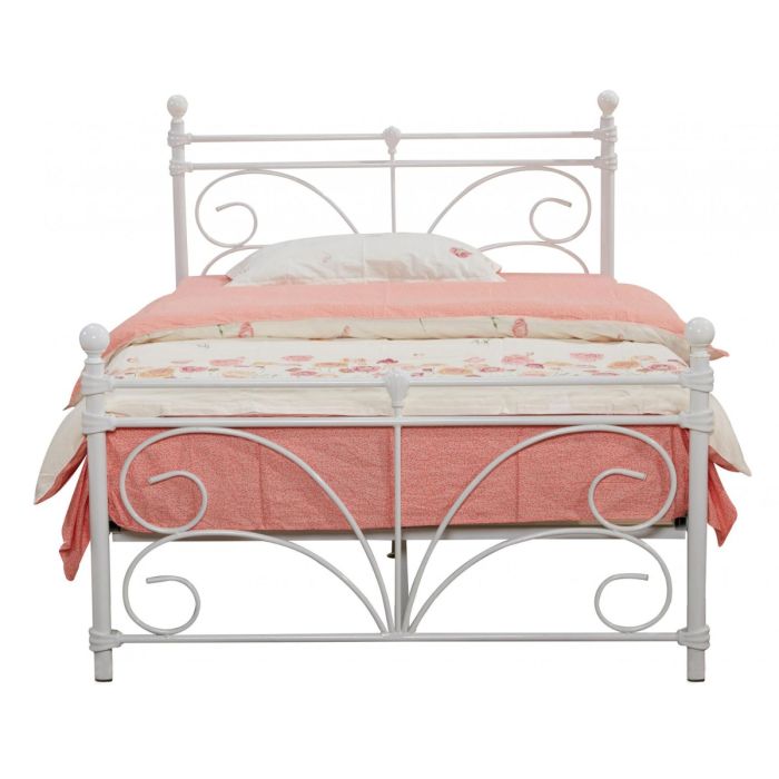 Baylor Metal Double Bed Frame - White - Nestium