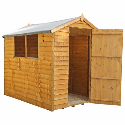 Mercia 7x5 Overlap Apex Garden Shed with Single Ledge Door and Shatter-Proof Window