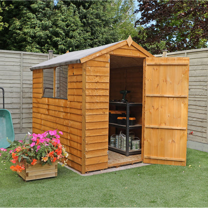 Mercia 7x5 Overlap Apex Garden Shed with Single Ledge Door and Shatter-Proof Window