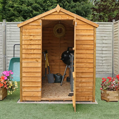 Mercia 7x5 Overlap Apex Garden Shed with Single Ledge Door and Shatter-Proof Window