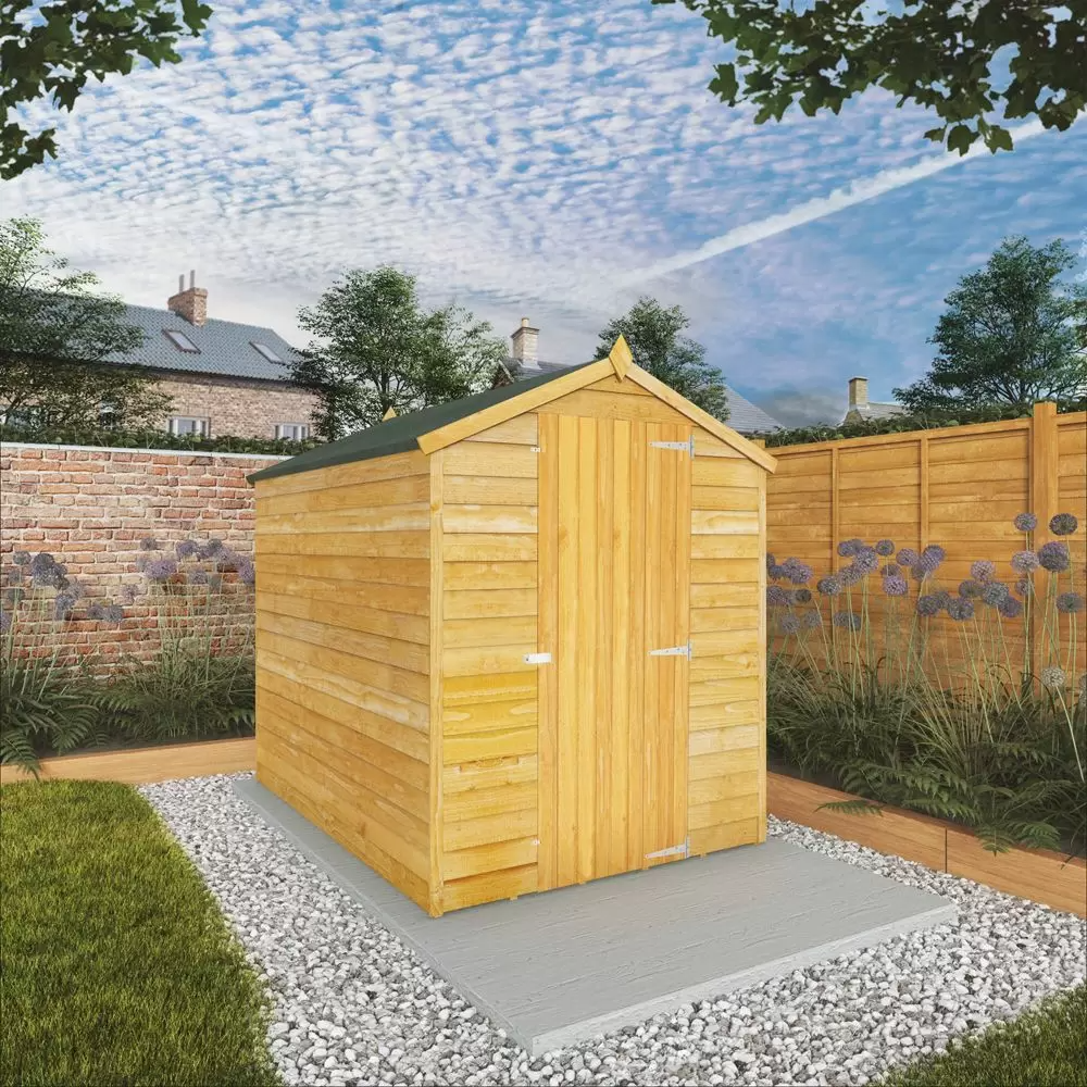 7x5 Windowless Overlap Apex Garden Shed with Single Door - Secure and Sturdy Storage Solution