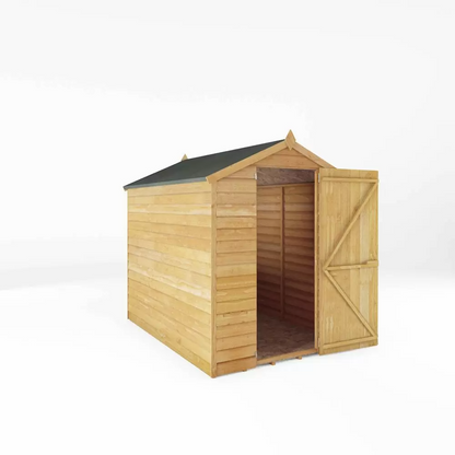 7x5 Windowless Overlap Apex Garden Shed with Single Door - Secure and Sturdy Storage Solution