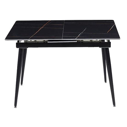 Sion Extending Sintered Ceramic Stone Dining Table In Black