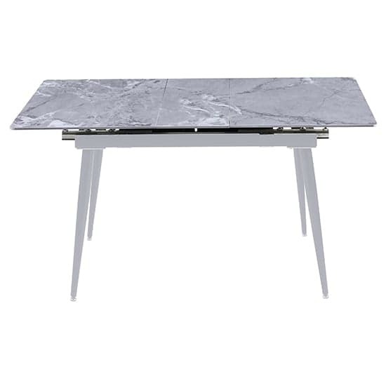 Sion Extending Sintered Ceramic Stone Dining Table In Grey