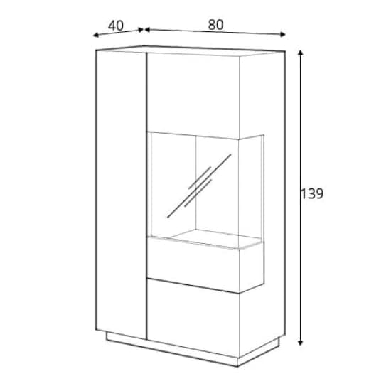 Sioux Display Cabinet Right 2 Doors In Matera And Oak With LED