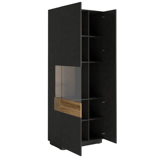 Sioux Display Cabinet Tall Left 2 Doors In Matera Oak And LED