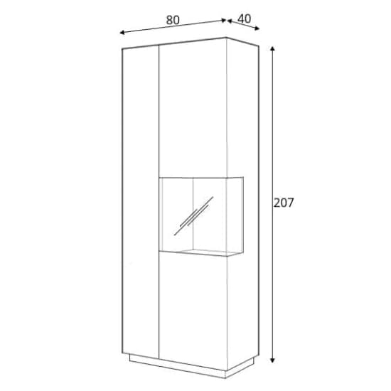 Sioux Display Cabinet Tall Left 2 Doors In Matera Oak And LED