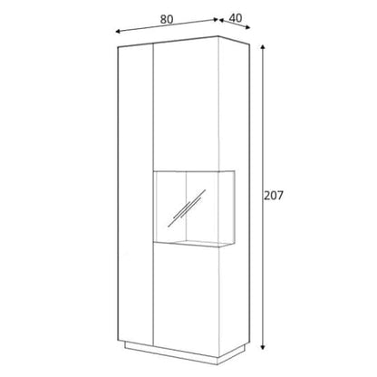 Sioux Display Cabinet Tall Left 2 Doors In Matera Oak And LED