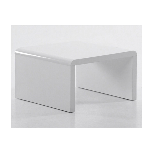 Modern Square High Gloss White Lamp Table - Selkirk Cutler, Stylish & Functional Decor Piece