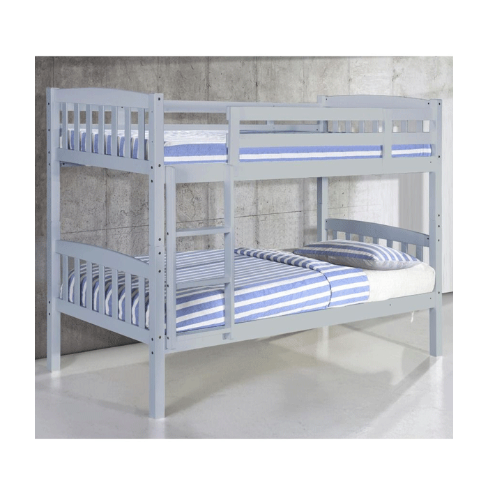 Erewash Grey Detachable Single Bunk Bed - Solid Wood - Nestium