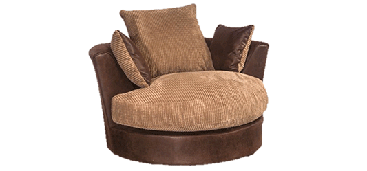 Dylan Swivel Armchair Brown And Coffee Portobello Cord