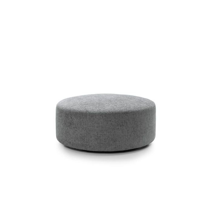 FURCO 360° Swivel Pouffe in Steel Grey - Comfortable Chenille Footstool for Living Room