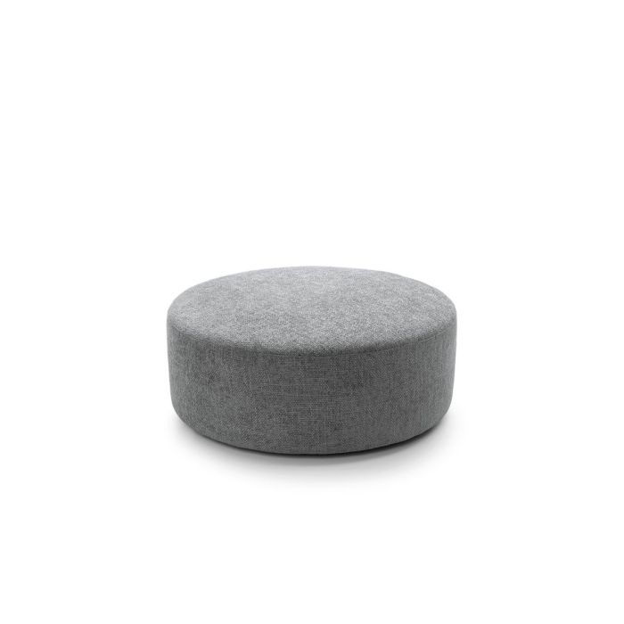 FURCO 360° Swivel Pouffe in Steel Grey - Comfortable Chenille Footstool for Living Room