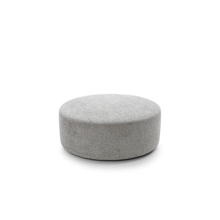 FURCO 360° Swivel Pouffe in Light Grey Linen - Stylish Footstool for Home Decor