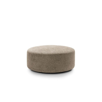 FURCO Taupe 360° Swivel Pouffe - Braided Chenille Footstool for Living Room