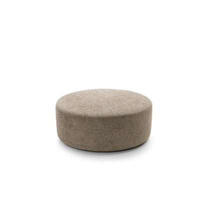 FURCO Taupe 360° Swivel Pouffe - Braided Chenille Footstool for Living Room