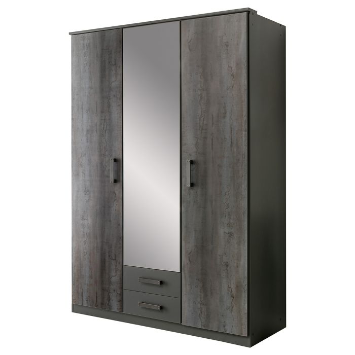 Darwin Grey 3 Door 2 Drawer Wardrobe | Contemporary Storage Solution