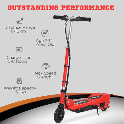 HOMCOM olding Electric Kids Scooter Ride on Age 7-14, Red/Black