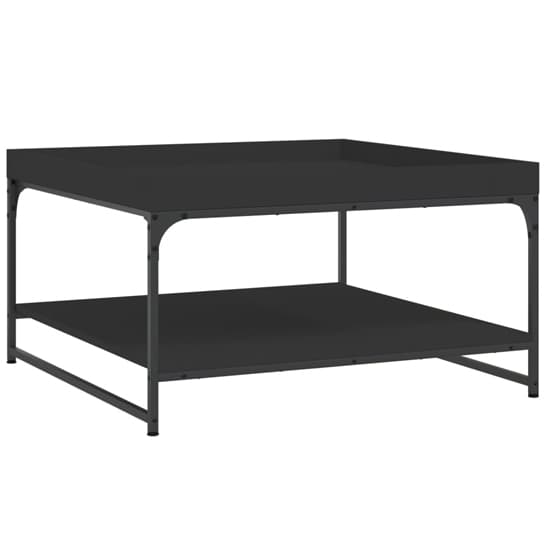 Black Wooden Coffee Table with Undershelf for Modern Living Rooms