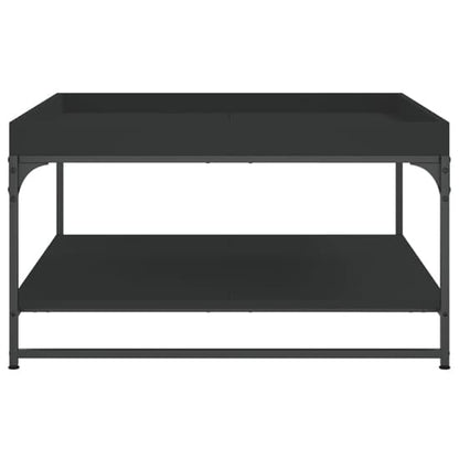 Black Wooden Coffee Table with Undershelf for Modern Living Rooms