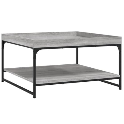 Grey Sonoma Oak Coffee Table with Undershelf for Living Room Storage