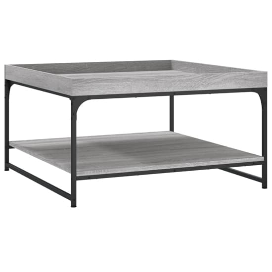 Grey Sonoma Oak Coffee Table with Undershelf for Living Room Storage