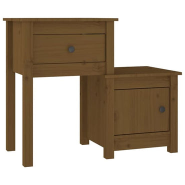 Tadria Pinewood Bedside Cabinet With 1 Door 1 Drawer In Brown