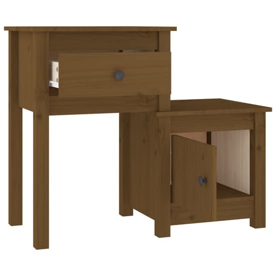 Tadria Pinewood Bedside Cabinet With 1 Door 1 Drawer In Brown