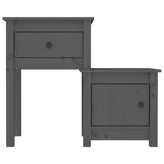 Tadria Pinewood Bedside Cabinet With 1 Door 1 Drawer In Grey