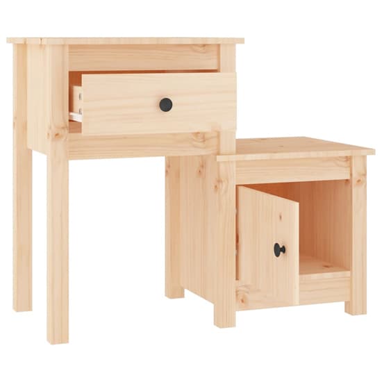 Tadria Pinewood Bedside Cabinet With 1 Door 1 Drawer In Natural