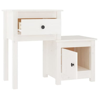 Tadria Pinewood Bedside Cabinet With 1 Door 1 Drawer In White