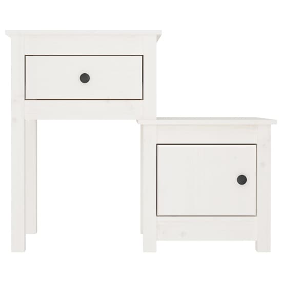 Tadria Pinewood Bedside Cabinet With 1 Door 1 Drawer In White