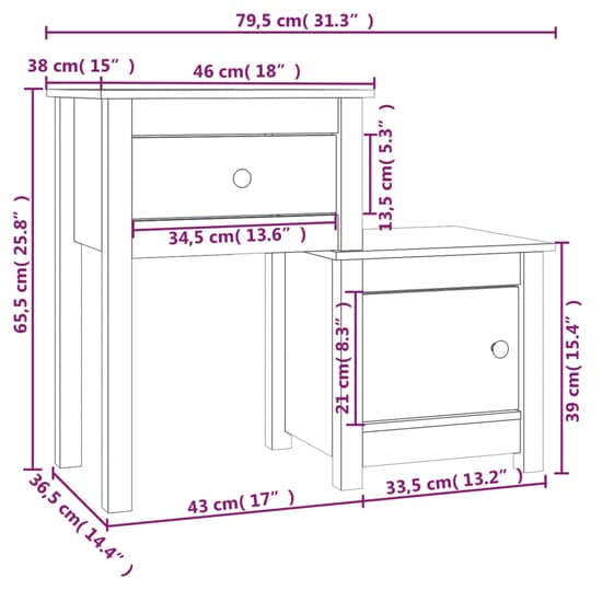 Tadria Pinewood Bedside Cabinet With 1 Door 1 Drawer In White