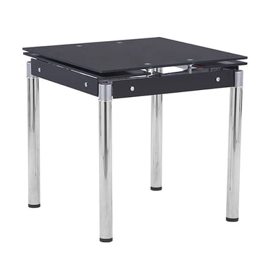 Tallis Extending Black Glass Dining Table With Chrome Legs