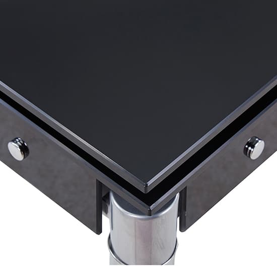 Tallis Extending Black Glass Dining Table With Chrome Legs