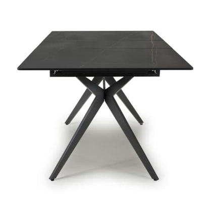 Tarsus Extending Ceramic Top Dining Table In Black