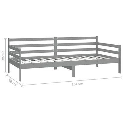 Grey Solid Pinewood Single Day Bed for Living Room or Guest Room