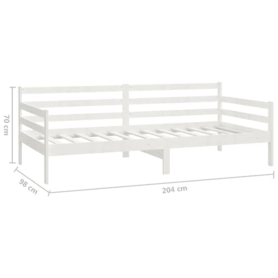 FURCO Tatiana White Solid Pine Single Day Bed with Mattress Compatibility