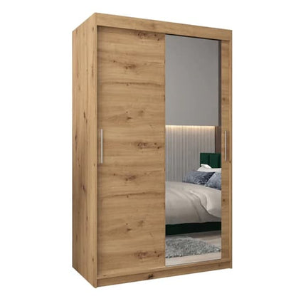 120cm Tavira II Artisan Oak Sliding Wardrobe | Mirror | 2 Doors | 120cm