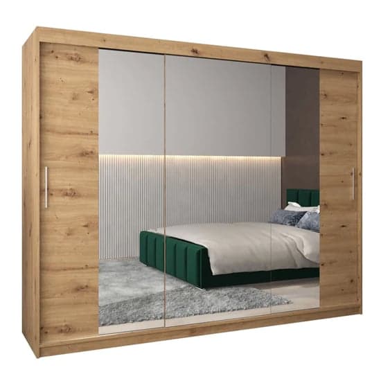 Tavira II Sliding Wardrobe | Artisan Oak | Mirror | 3 Doors | 250cm