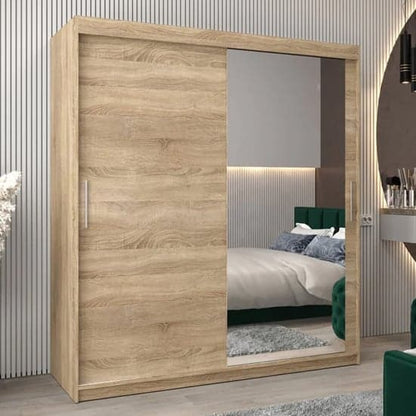 Tavira II Mirrored Sliding Wardrobe | Sonoma Oak | Mirror | 2 Doors | 180cm