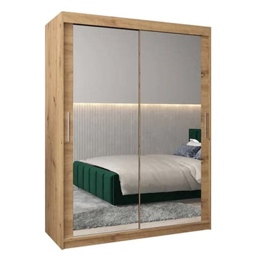 Tavira III Mirrored Sliding Wardrobe | Artisan Oak | Mirror | 2 Doors | 150cm