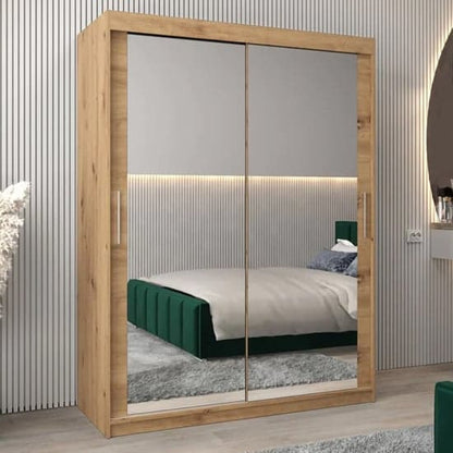 Tavira III Mirrored Sliding Wardrobe | Artisan Oak | Mirror | 2 Doors | 150cm