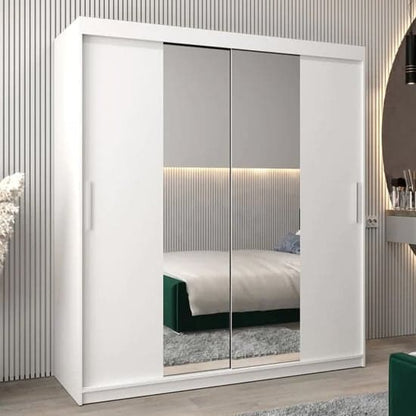 Tavira Mirrored Sliding Wardrobe | White | Mirror | 2 Doors | 180cm