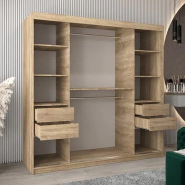 Sonoma Oak Mirrored Sliding Wardrobe | Oak | Mirror | 2 Doors | 200cm